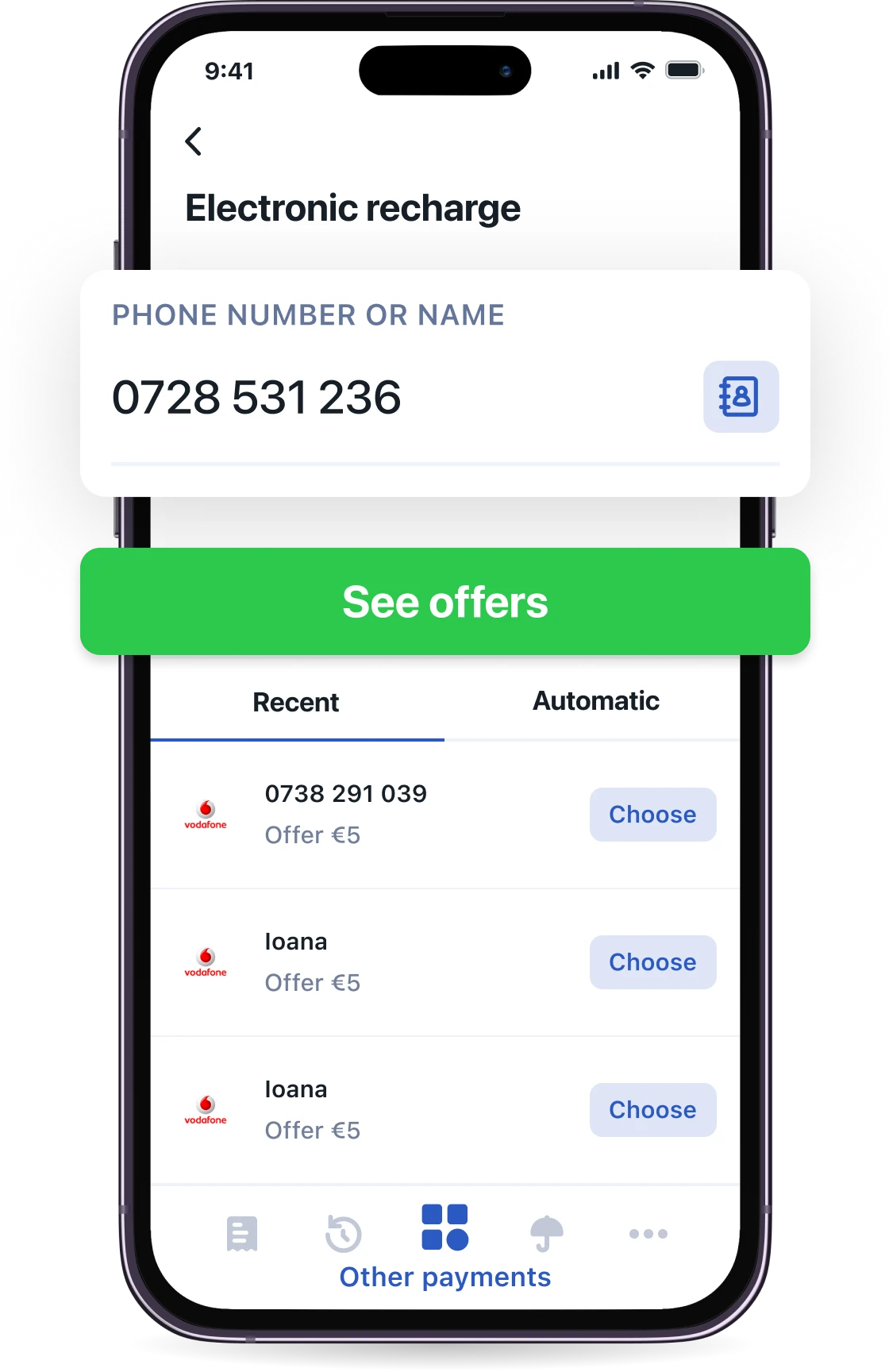 Top-up your prepaid card